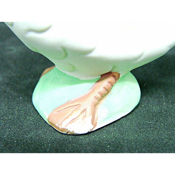 Vintage Ceramic White Duck Salt Pepper Shaker Decorative Flowers 3.5x3" Single - Picture 3 of 10